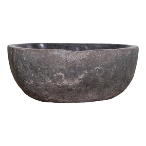 Lavabo Donau, Grigio, Pietra, 35x40x15 cm, Seven Design