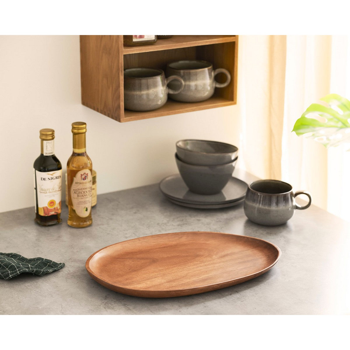 Vassoio HN34, Marrone, Legno, 28x39x2,5 cm, Seven Design