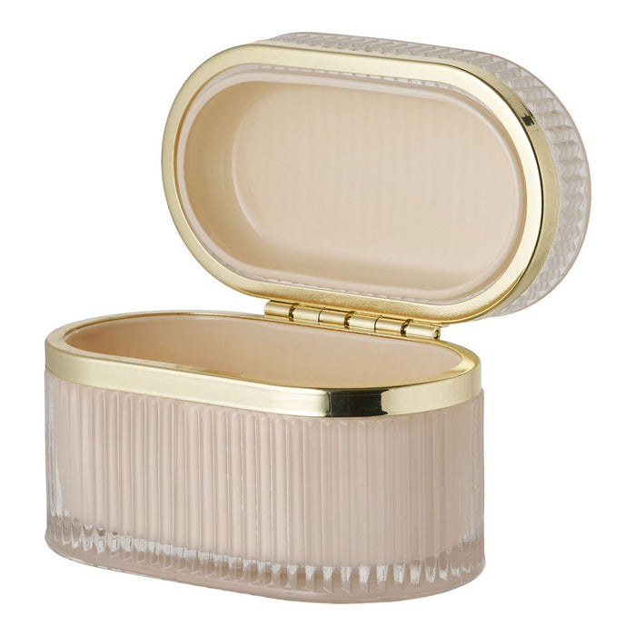 Scatola Portaoggetti Love, Beige, Vetro, 13,5x8x9 cm, Seven Design