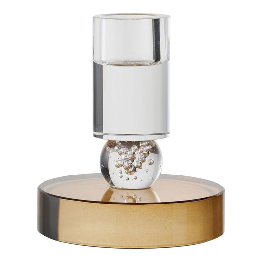Portacandela HN21, Oro, Vetro, 8,5x8,5x10 cm, Seven Design