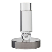 Portacandela HN22, Argento, Vetro, 9x9x13 cm, Seven Design