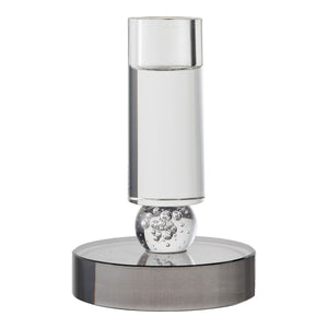 Portacandela HN22, Argento, Vetro, 9x9x13 cm, Seven Design