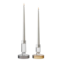 Portacandela HN22, Argento, Vetro, 9x9x13 cm, Seven Design