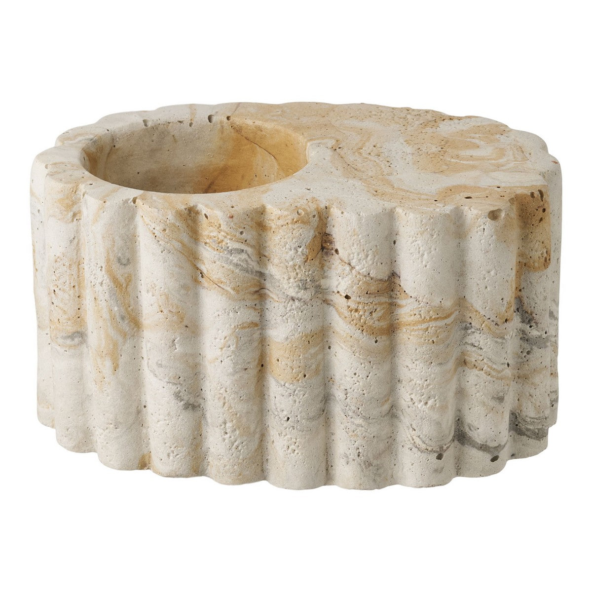 Portacandela Tealight, Beige, Cemento, 10,5x10,5x6 cm, Seven Design