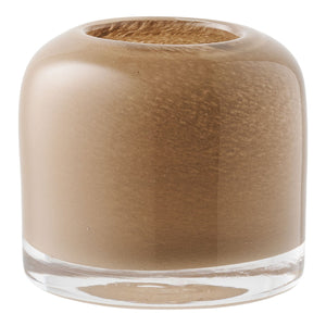 Portacandela HN23, Marrone, Vetro, 8x8x7,5 cm, Seven Design