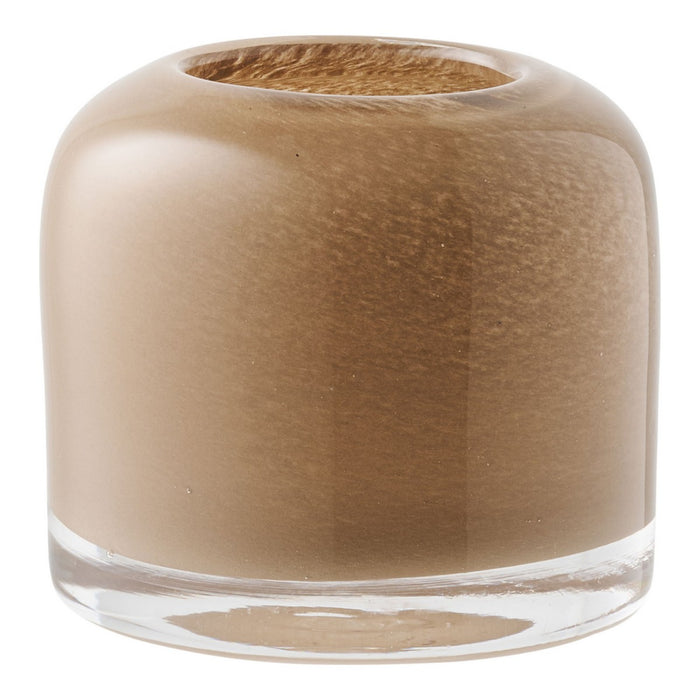 Portacandela HN23, Marrone, Vetro, 8x8x7,5 cm, Seven Design