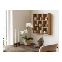 Portacandela HN23, Marrone, Vetro, 8x8x7,5 cm, Seven Design