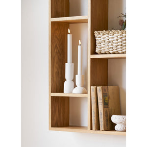 Portacandela HN26, Bianco, Calcare, 7,5x7,5x15 cm, Seven Design