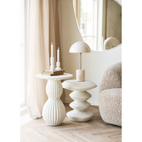 Portacandela HN26, Bianco, Calcare, 7,5x7,5x15 cm, Seven Design