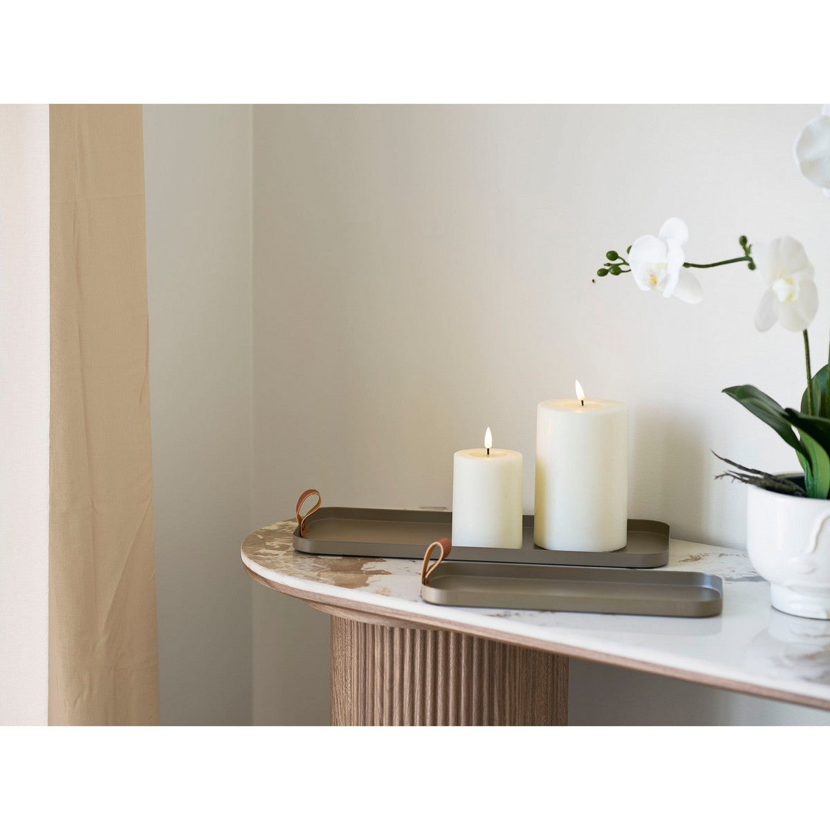 Vassoio HN28, Marrone, Metallo, 16,5x39,5x1,5 cm, Seven Design