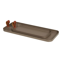 Vassoio HN28, Marrone, Metallo, 16,5x39,5x1,5 cm, Seven Design