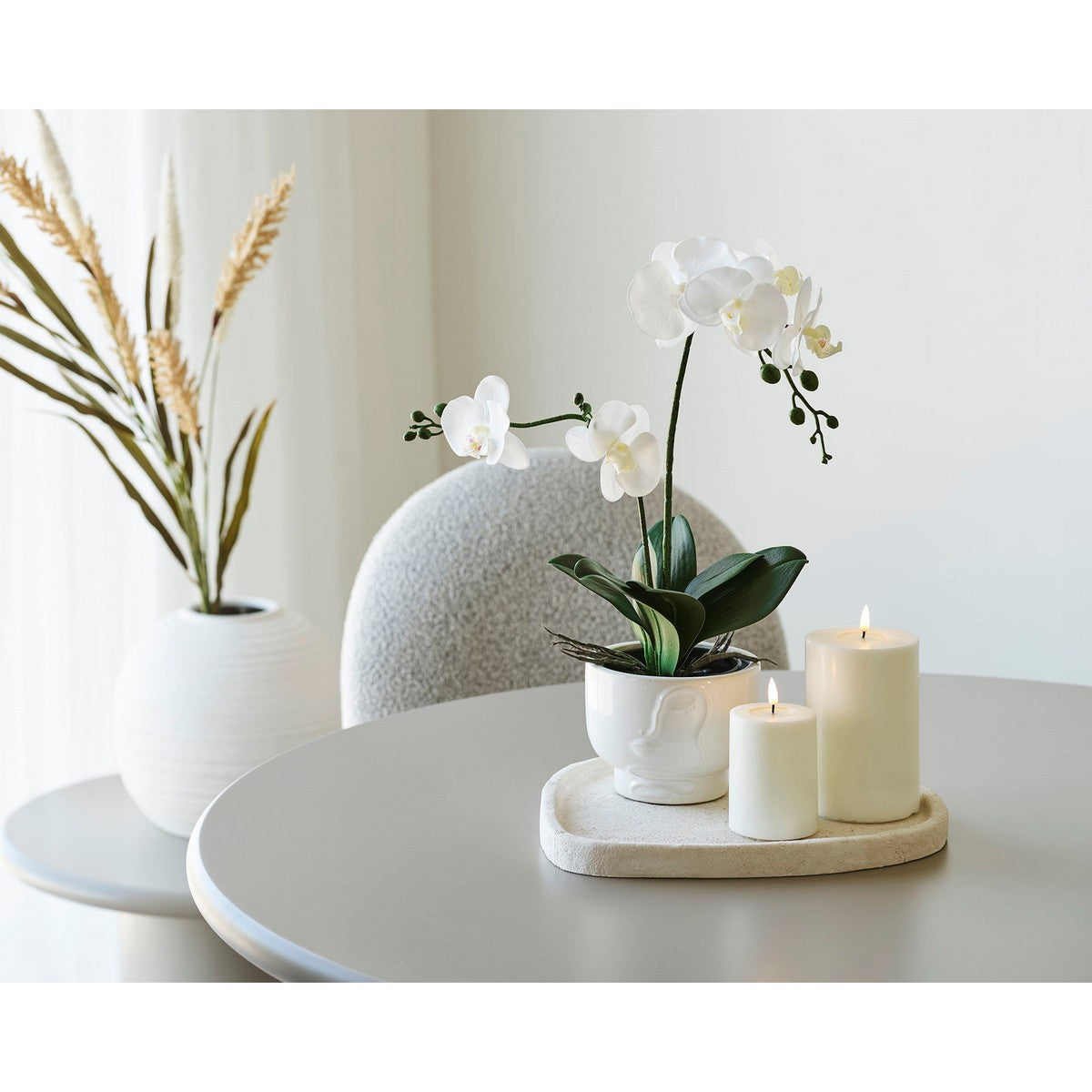 Vassoio HN29, Bianco, Cemento, 35x30x2,5 cm, Seven Design