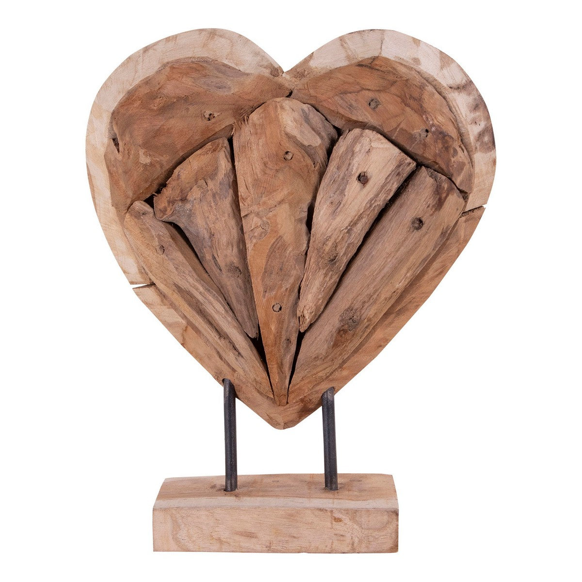 Scultura Almada, Marrone, Legno, 20x20x30 cm, Seven Design