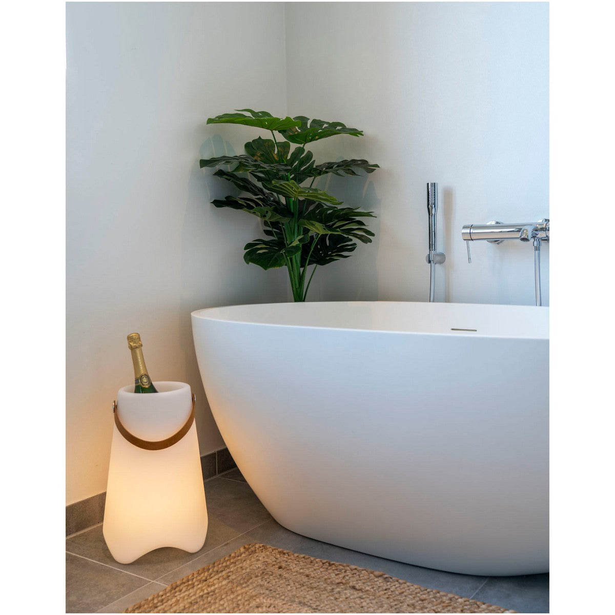 Lanterna Bristol, Bianco, Plastica, 25x25x37,5 cm, Seven Design