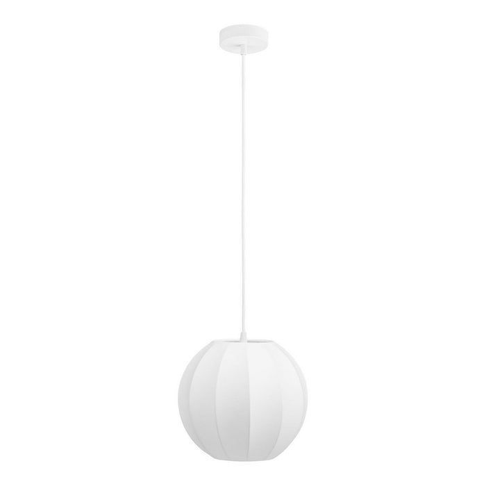 Lampada a Sospensione Coventry, Bianco, Seta, 25x25x100 cm, Seven Design
