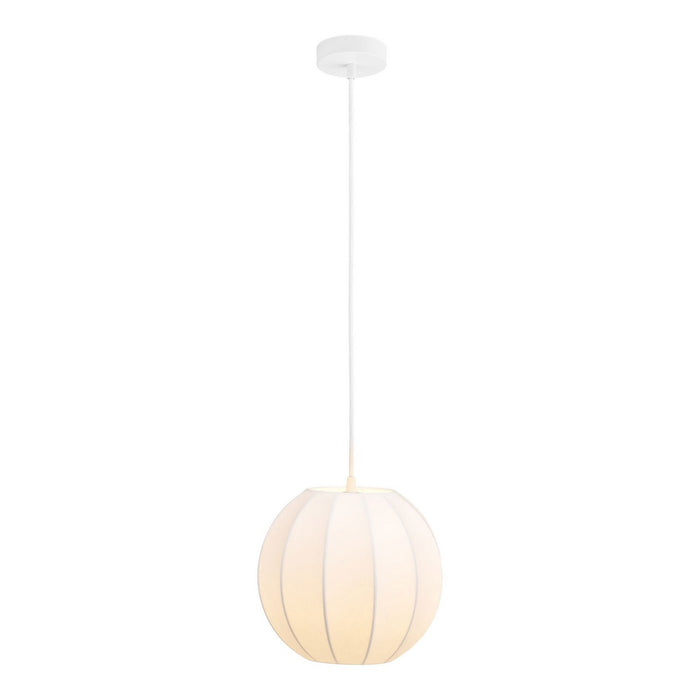 Lampada a Sospensione Coventry, Bianco, Seta, 25x25x100 cm, Seven Design