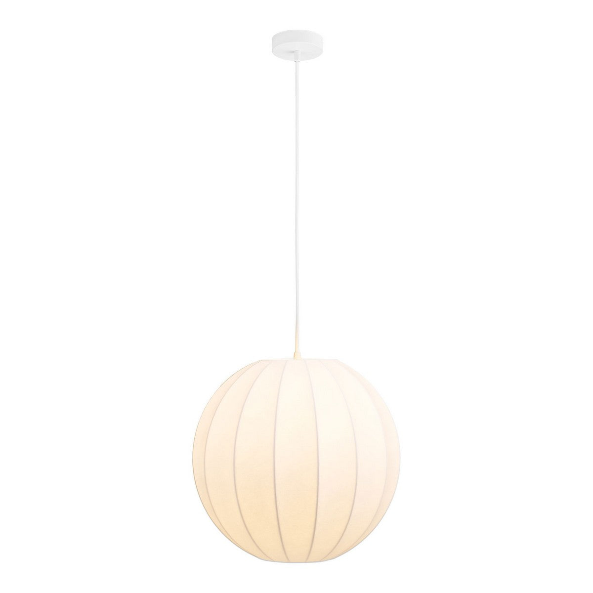 Lampada a Sospensione Coventry, Bianco, Seta, 40x40x100 cm, Seven Design