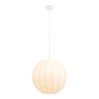 Lampada a Sospensione Coventry, Bianco, Seta, 40x40x100 cm, Seven Design