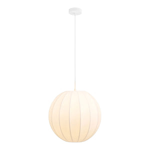 Lampada a Sospensione Coventry, Bianco, Seta, 40x40x100 cm, Seven Design