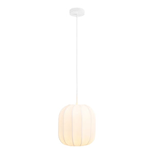 Lampada a Sospensione Coventry 1, Bianco, Seta, 25x25x100 cm, Seven Design