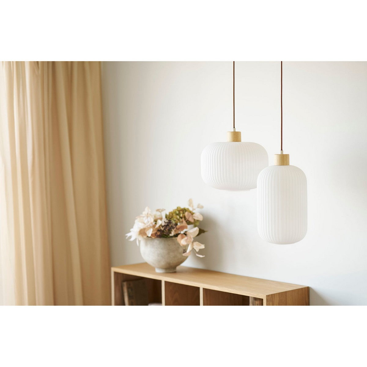 Lampada a Sospensione Argalo, Bianco, Vetro, 20x20x100 cm, Seven Design