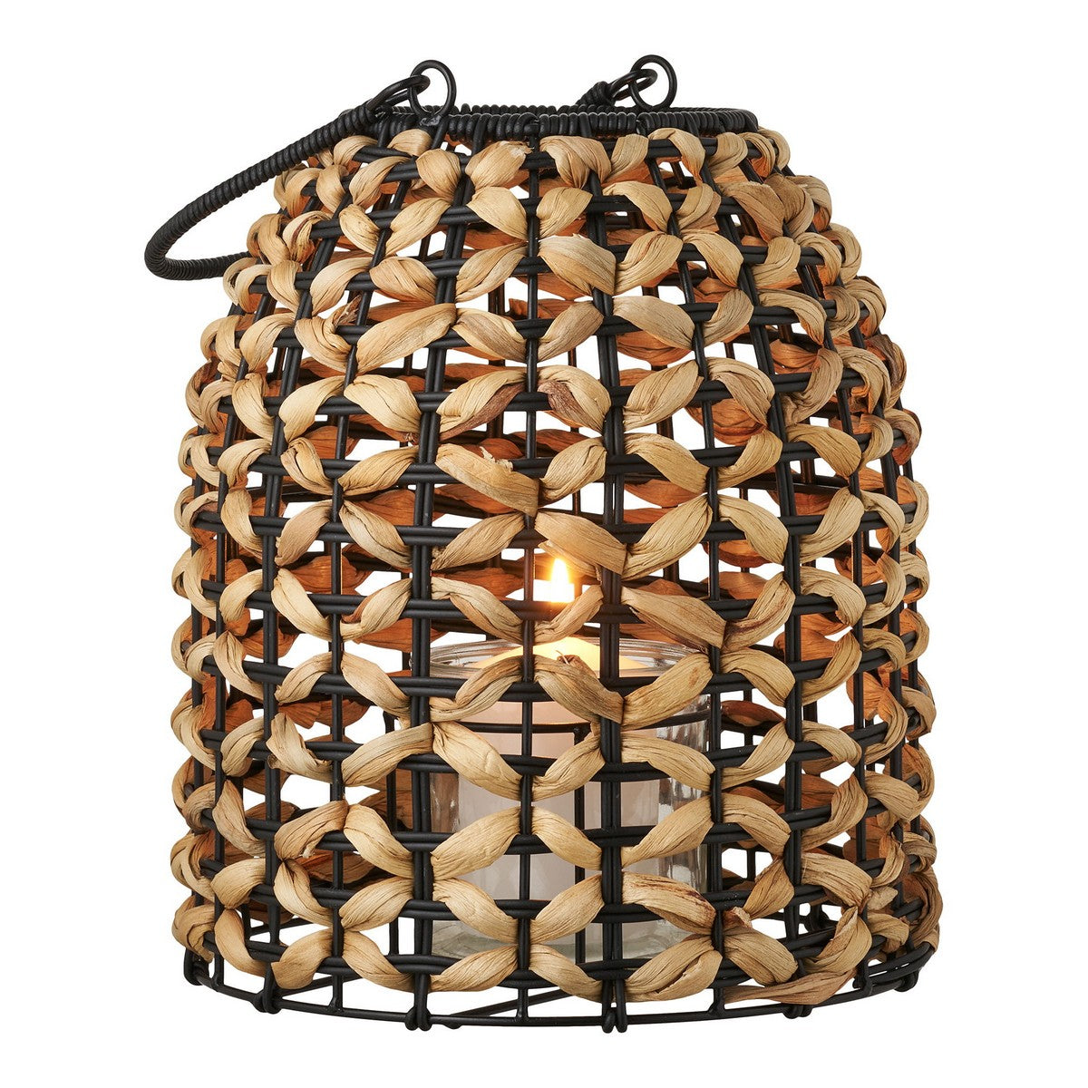 Lanterna Pinto, Marrone, Rattan Sintetico, 24x24x28,5 cm, Seven Design