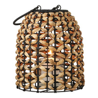 Lanterna Pinto, Marrone, Rattan Sintetico, 24x24x28,5 cm, Seven Design