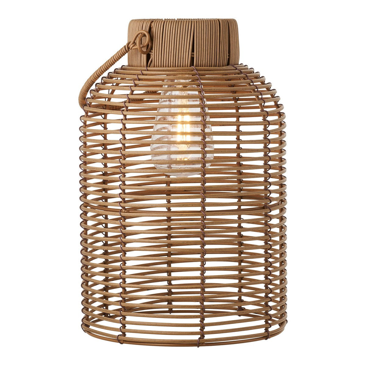 Lanterna Brentford, Marrone, Rattan Sintetico, 20x20x30,5 cm, Seven Design