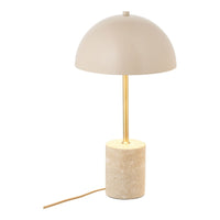 Lampada da Tavolo Sheffield, Beige, Metallo, 25x25x45 cm, Seven Design