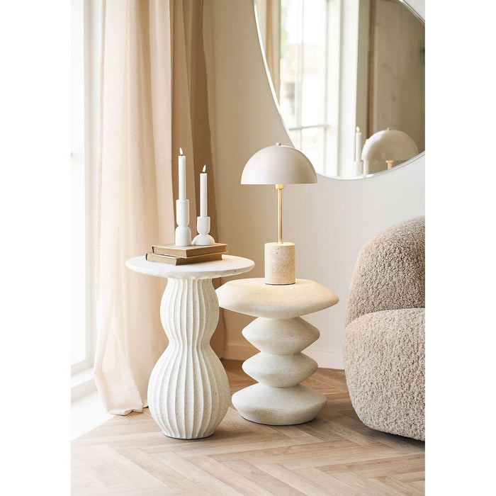 Lampada da Tavolo Sheffield, Beige, Metallo, 25x25x45 cm, Seven Design