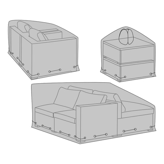 Fodera Protettiva per Arredo da Esterno Luxury, Nero, Poliestere, 73x173x173 cm, Seven Design