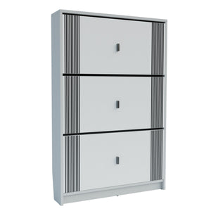 Scarpiera Friendly, Bianco, Truciolare, 80x17x120 cm, Seven Design