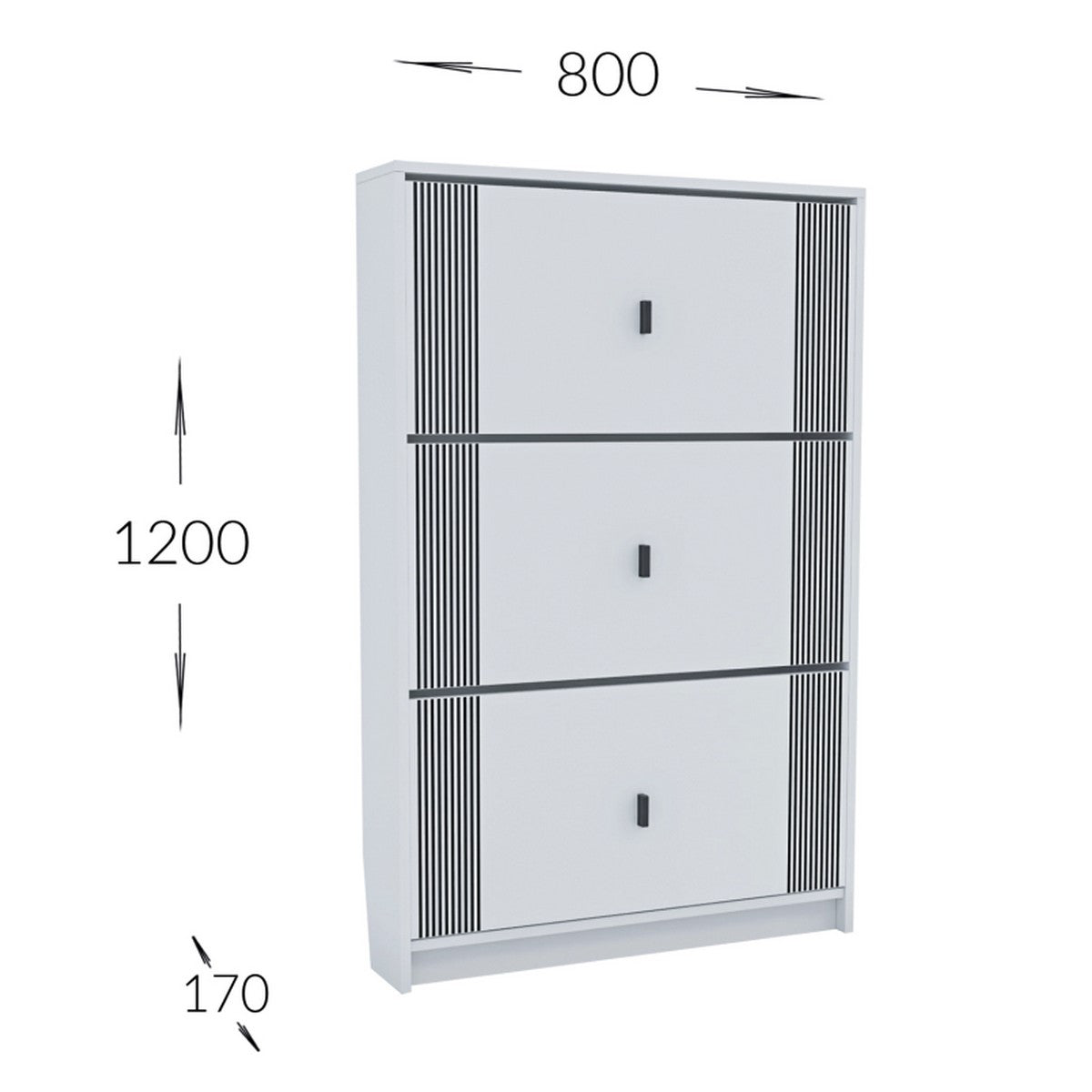 Scarpiera Friendly, Bianco, Truciolare, 80x17x120 cm, Seven Design
