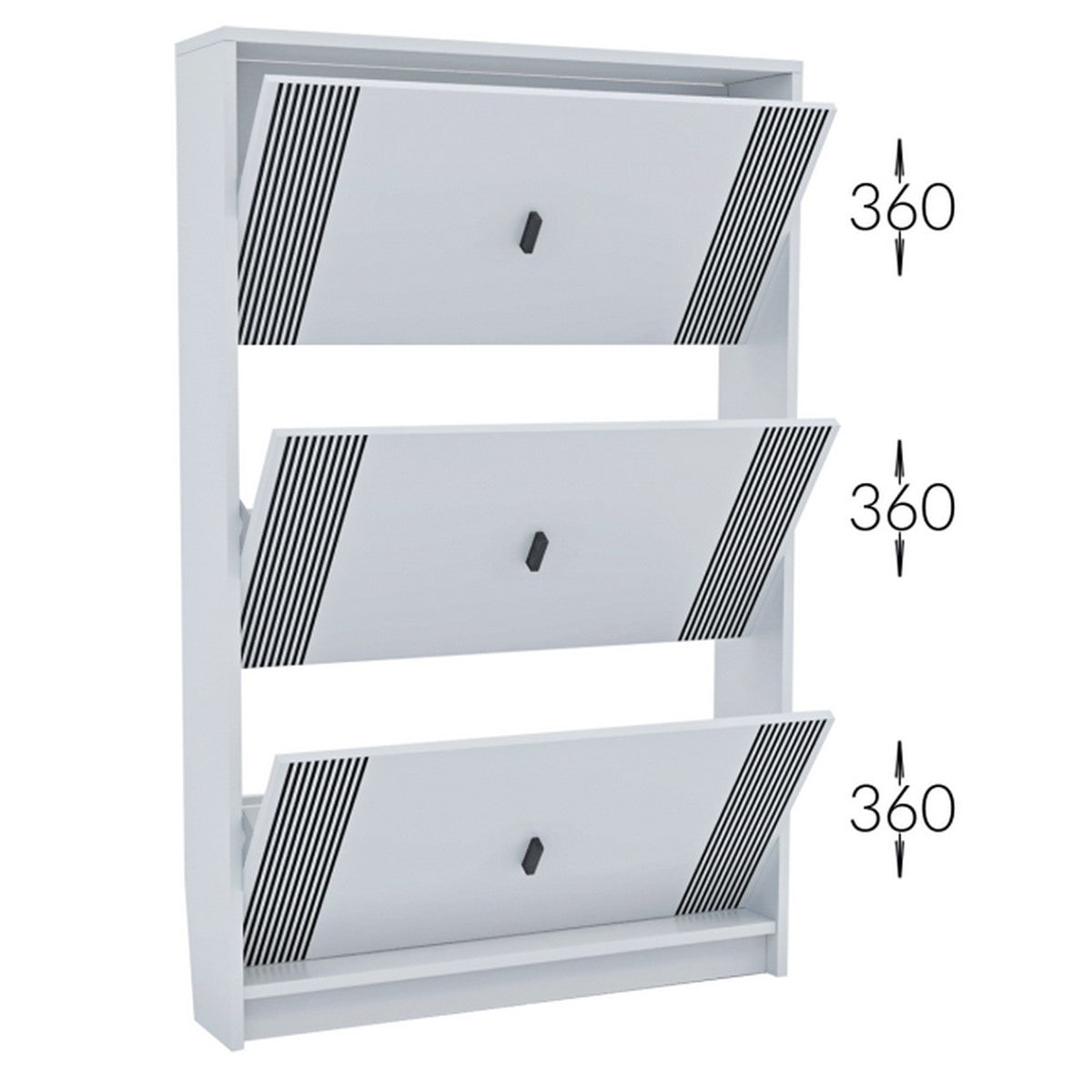 Scarpiera Friendly, Bianco, Truciolare, 80x17x120 cm, Seven Design