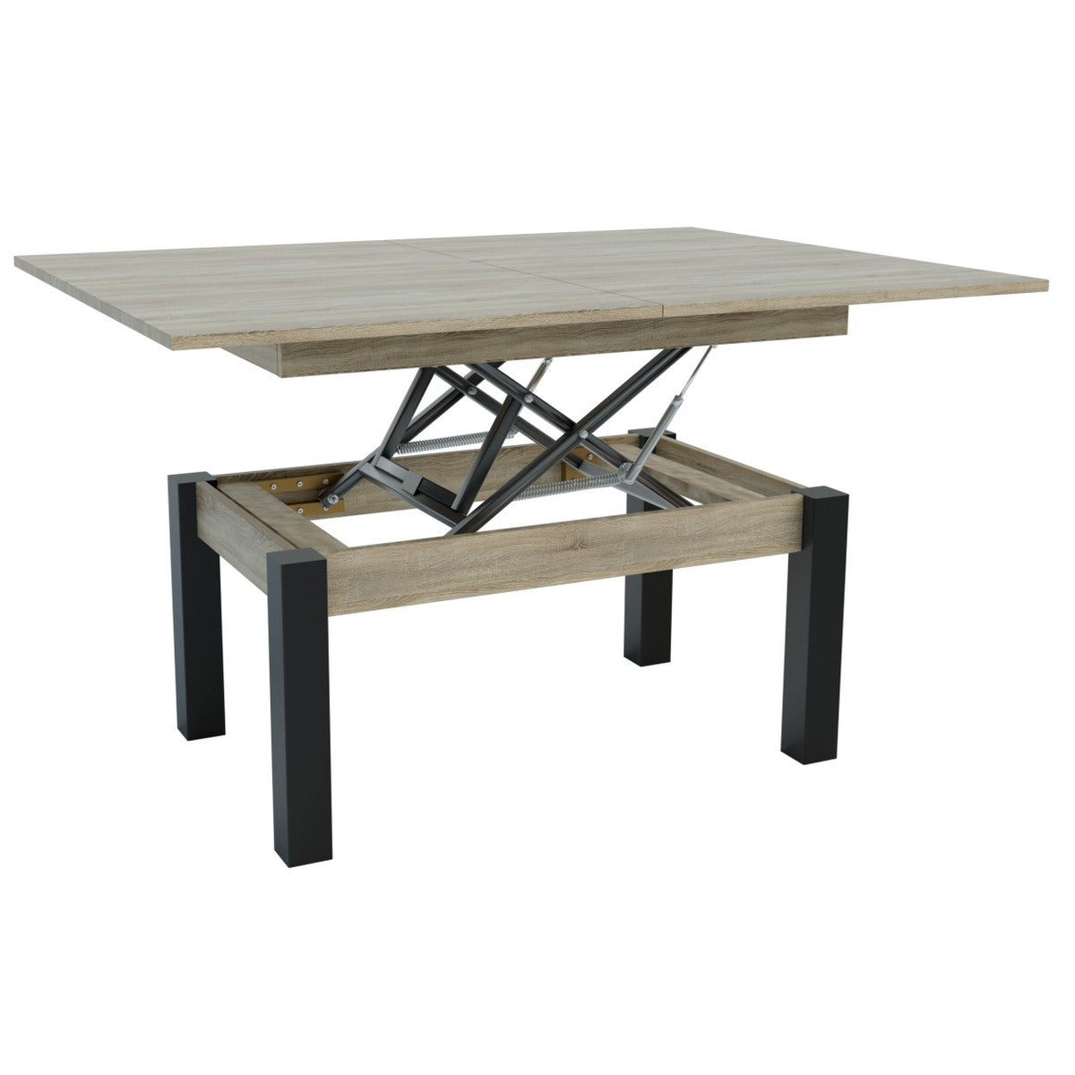 Tavolino Trasformabile Moon, Marrone, Truciolare, 120x90x75 cm, Seven Design