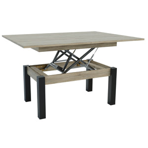 Tavolino Trasformabile Moon, Marrone, Truciolare, 120x90x75 cm, Seven Design