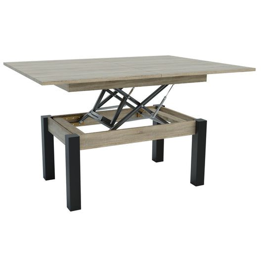 Tavolino Trasformabile Moon, Marrone, Truciolare, 120x90x75 cm, Seven Design