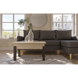 Tavolino Trasformabile Moon, Marrone, Truciolare, 120x90x75 cm, Seven Design