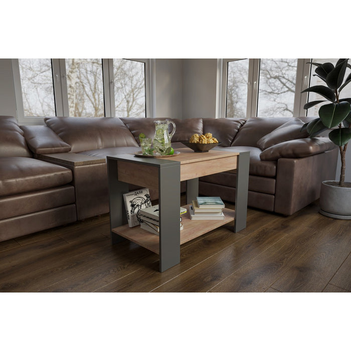 Tavolino Rio 1, Marrone, Truciolare Melaminico, 90x60x50 cm, Seven Design