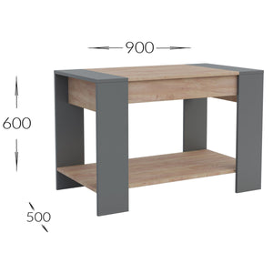 Tavolino Rio 1, Marrone, Truciolare Melaminico, 90x60x50 cm, Seven Design