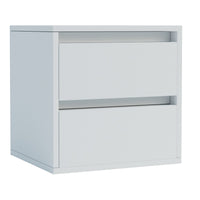 Comodino Idea, Bianco, Truciolare Melaminico, 40x40x35 cm, Seven Design