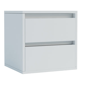 Comodino Idea, Bianco, Truciolare Melaminico, 40x40x35 cm, Seven Design