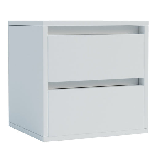 Comodino Idea, Bianco, Truciolare Melaminico, 40x40x35 cm, Seven Design