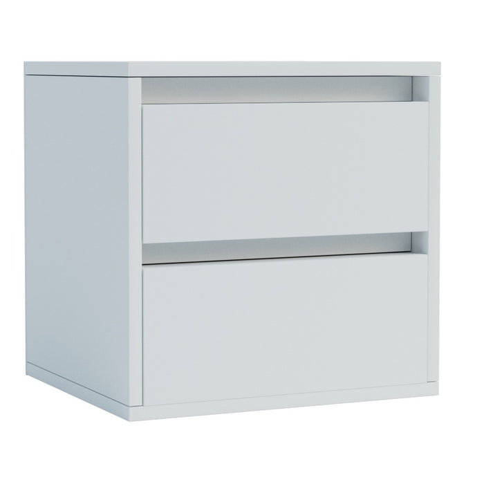 Comodino Idea, Bianco, Truciolare Melaminico, 40x40x35 cm, Seven Design