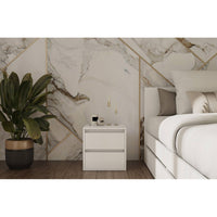 Comodino Idea, Bianco, Truciolare Melaminico, 40x40x35 cm, Seven Design