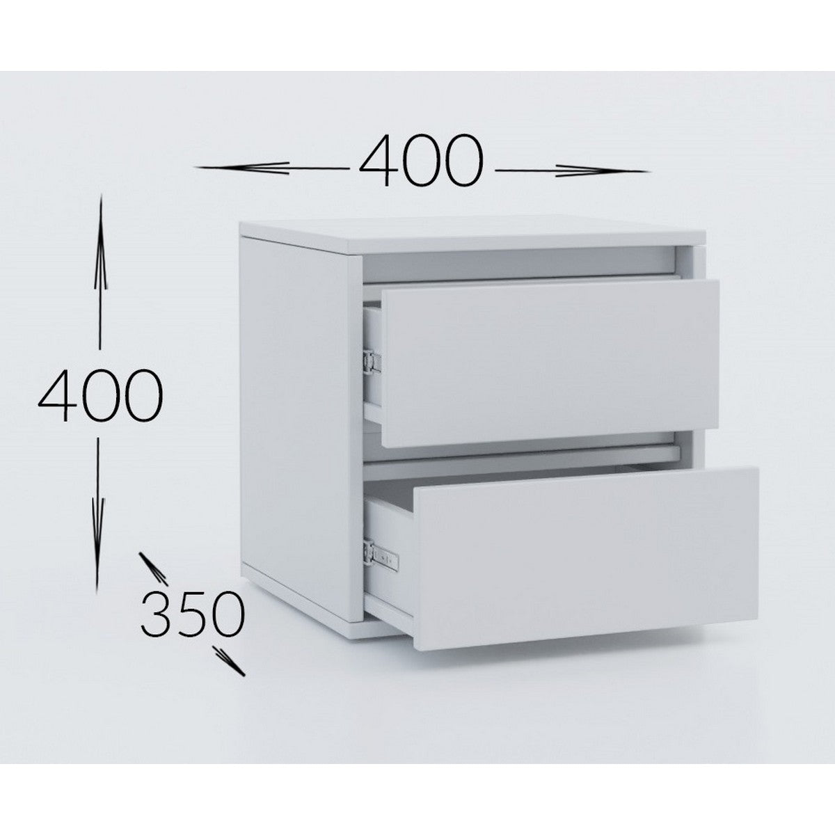 Comodino Idea, Bianco, Truciolare Melaminico, 40x40x35 cm, Seven Design