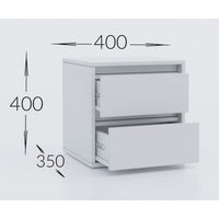 Comodino Idea, Bianco, Truciolare Melaminico, 40x40x35 cm, Seven Design