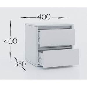 Comodino Idea, Bianco, Truciolare Melaminico, 40x40x35 cm, Seven Design