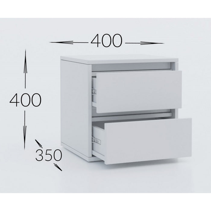 Comodino Idea, Bianco, Truciolare Melaminico, 40x40x35 cm, Seven Design