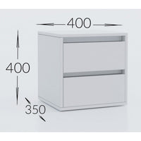 Comodino Idea, Bianco, Truciolare Melaminico, 40x40x35 cm, Seven Design